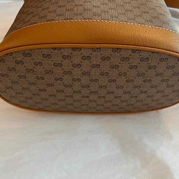 GUCCI GG Disney X Mickey Mouse Print Bucket Leather Tan Brown Italy Bag Mini NEW - Picture 15 of 16